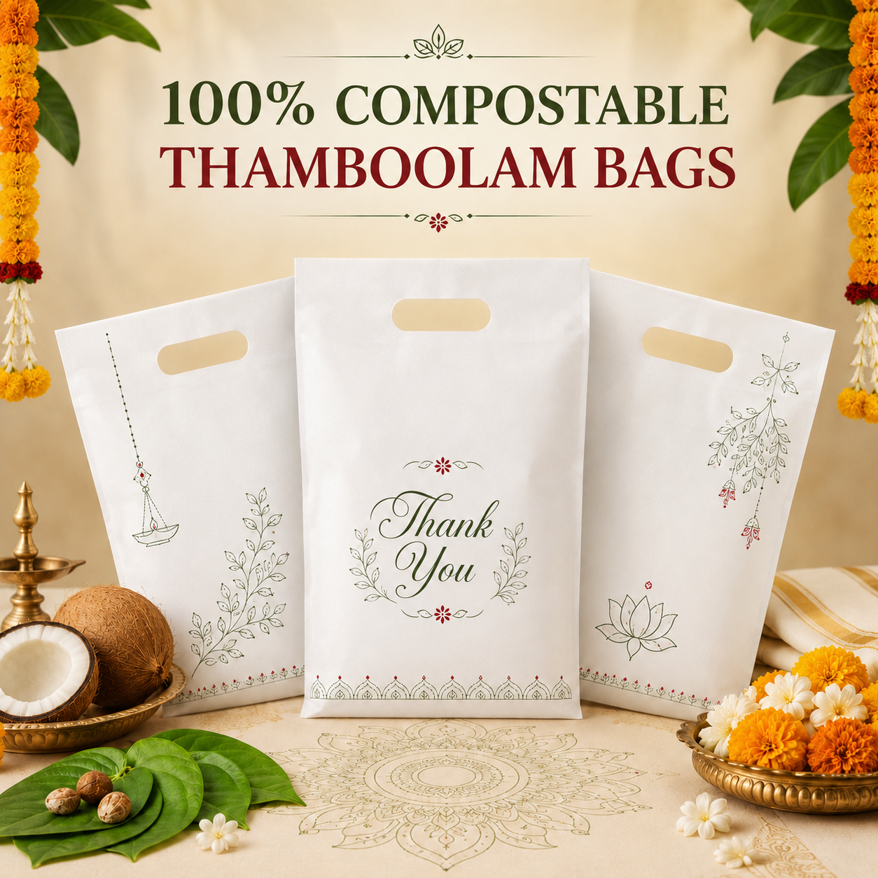 Ecofriendly Compostable Thamboolam Bags